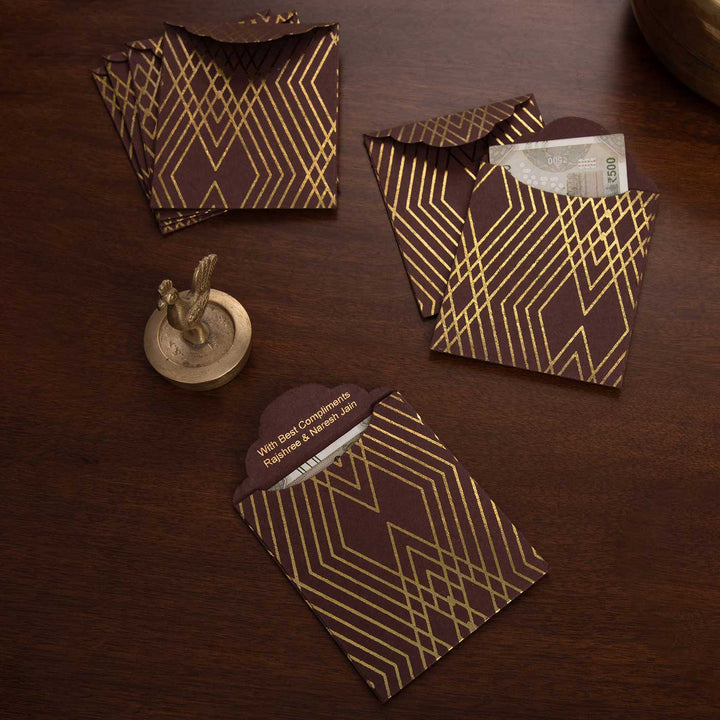 Personalized Handmade Lines Paper Envelopes | Set Of 10