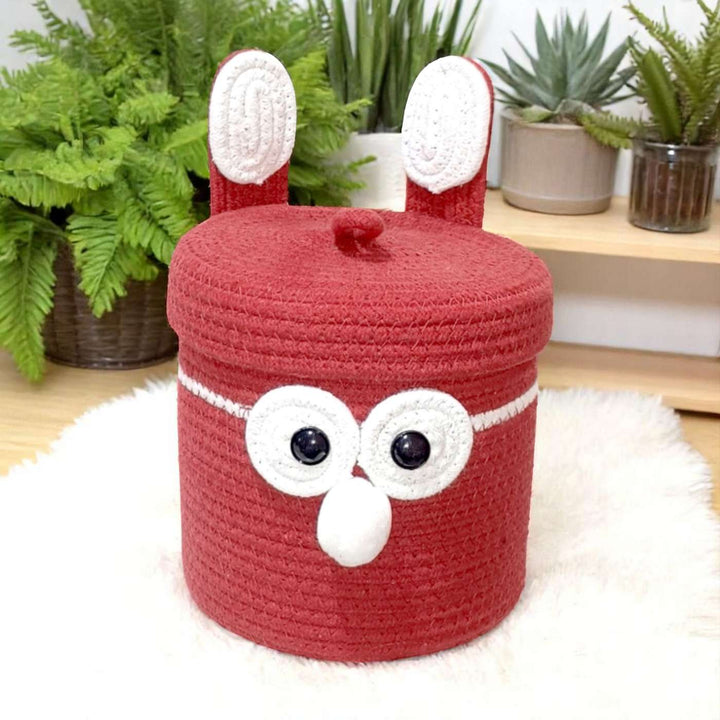 Bunny Coil Basketry Handmade Cotton Rope Basket For Kids