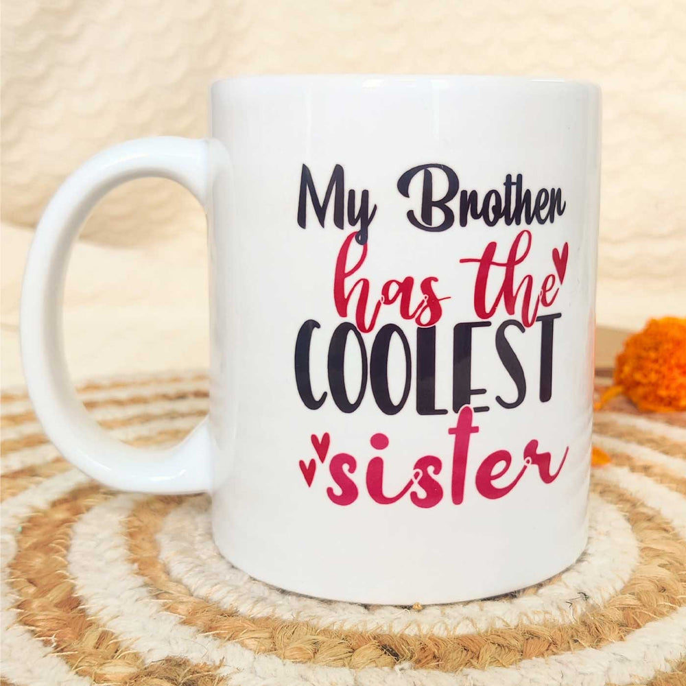 Photo Personalized Partner In Crime Rakhi Hamper For Brother Includes 1 Plaque 1 Rakhi 1 Chocolate 1 Keychain 1 Car Hanging And 1 Mug - Ceramic Mug Close-up