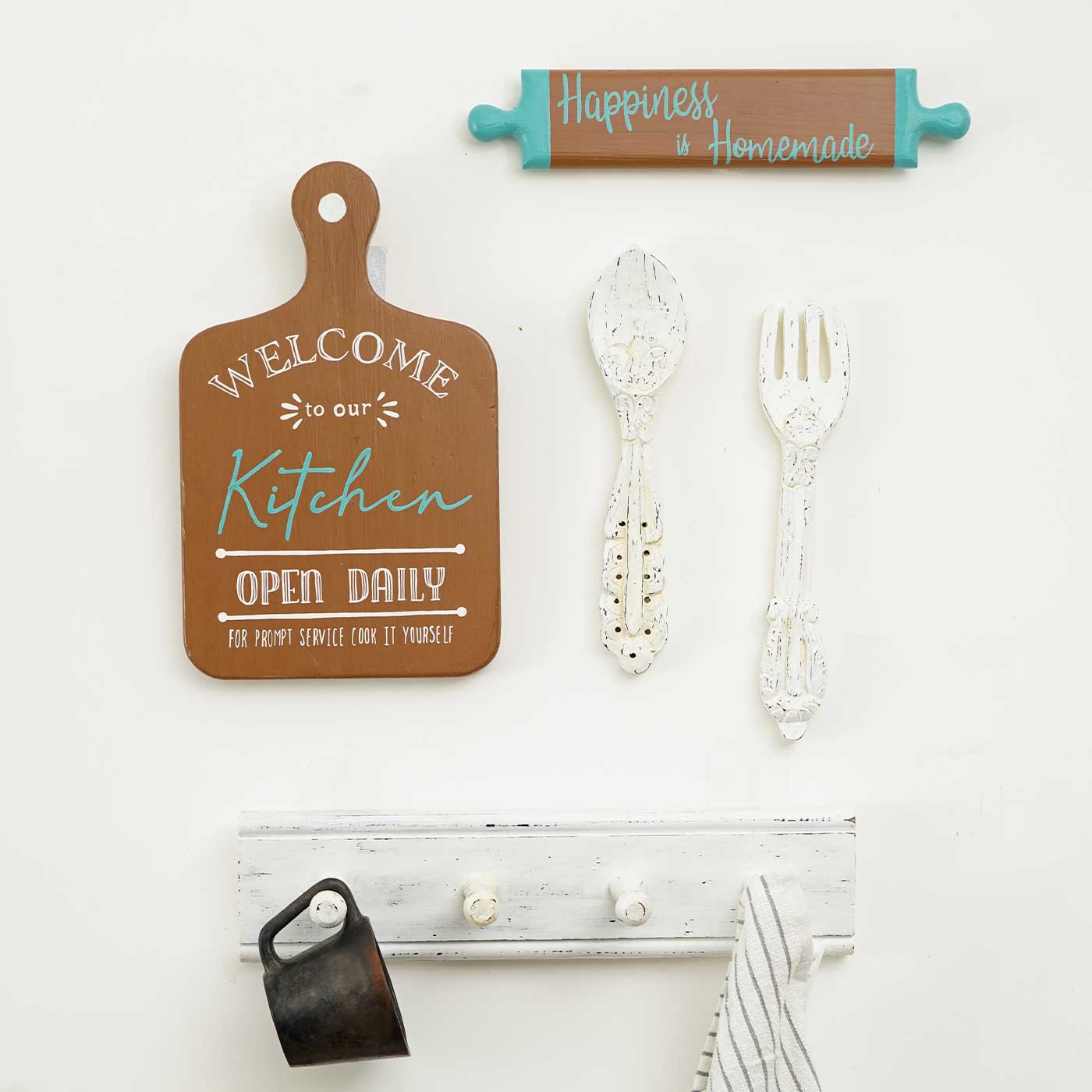 Buy Handmade Kitchen Wooden Gallery Wall Decor | Set of 5 Online On Zwende