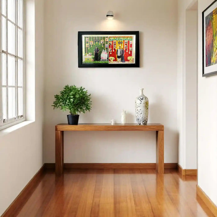 Photo Personalized Handmade Two Partition Design Birthday MDF Wood Decorative Plaque With Lights