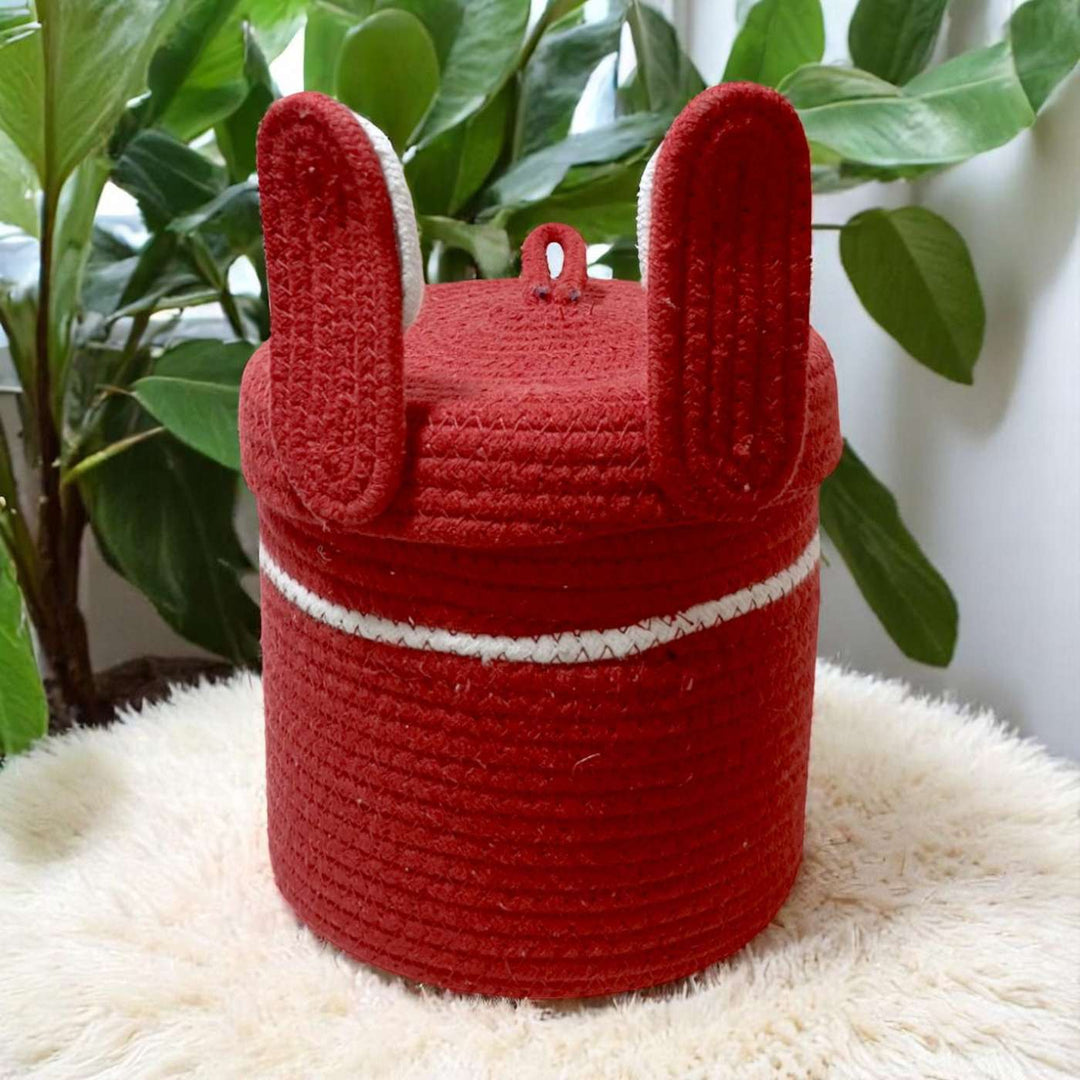 Bunny Coil Basketry Handmade Cotton Rope Basket For Kids