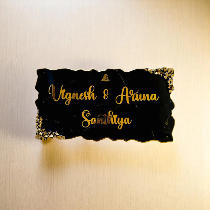 Personalized Rectangle Black Resin Name Plate