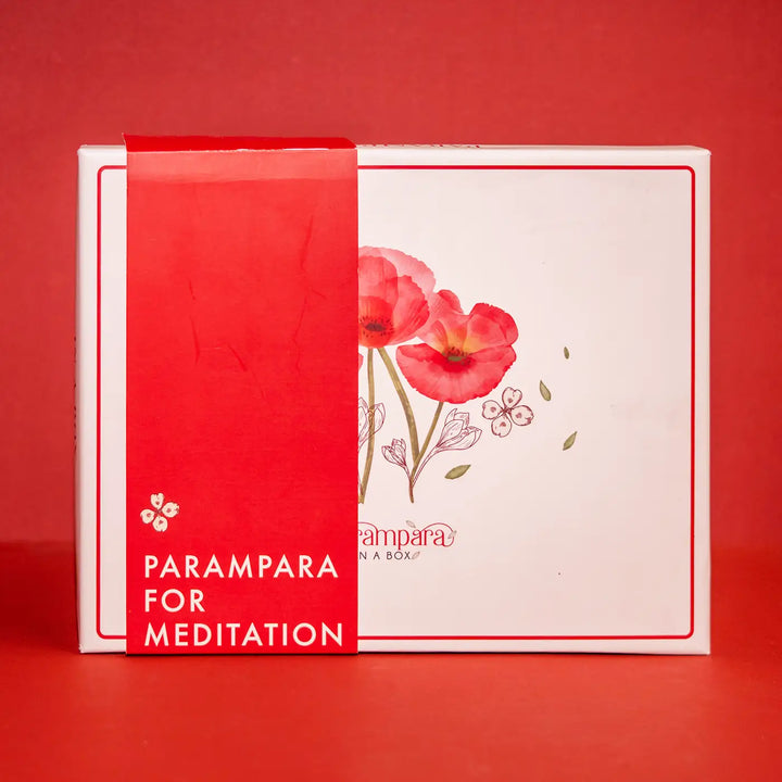 Meditation Gift Hamper | Includes 1 Dhoop Cones Pack, 8 Panchagavya Ghee Diya, 1 Singing Bowl, 1 Jaap Mala