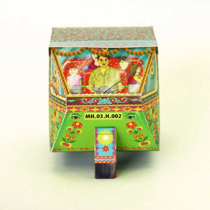 Handmade Printed Bombay Auto Rickshaw Box Paper DIY Kit