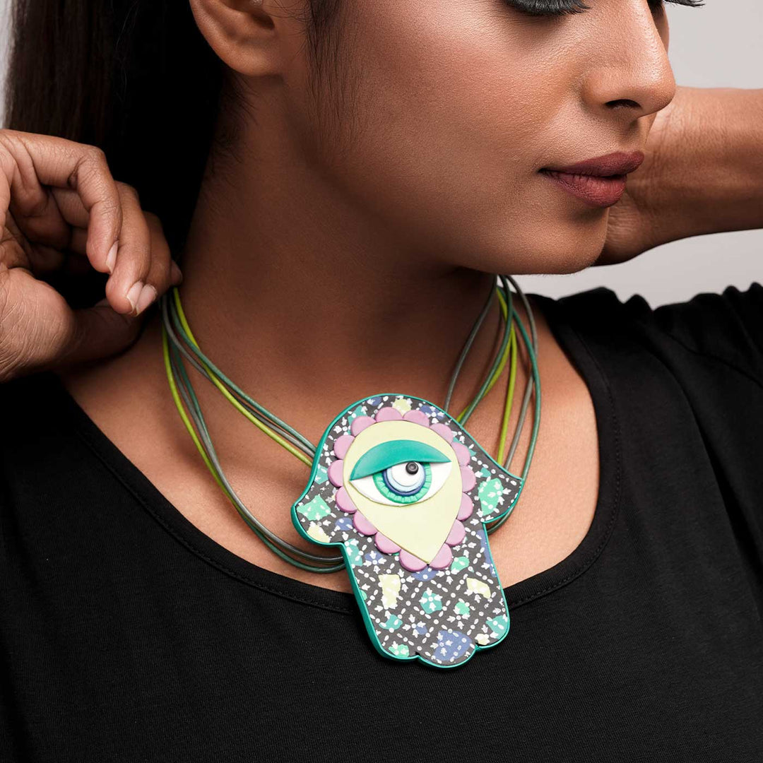 Handmade Polymer Clay The Hex Breaker Design Necklace