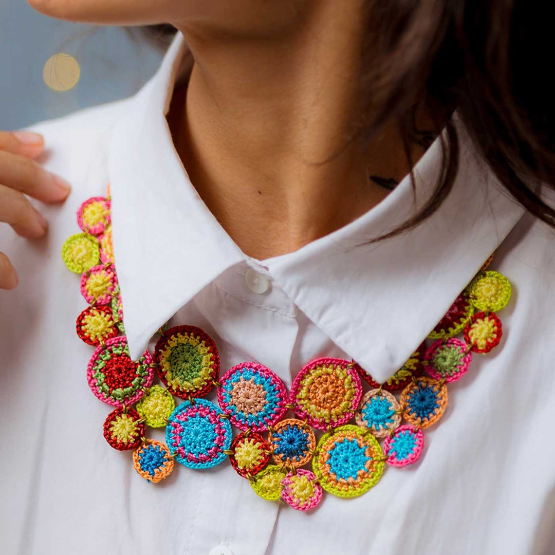 Handmade Crochet Multicolor Kai Necklace