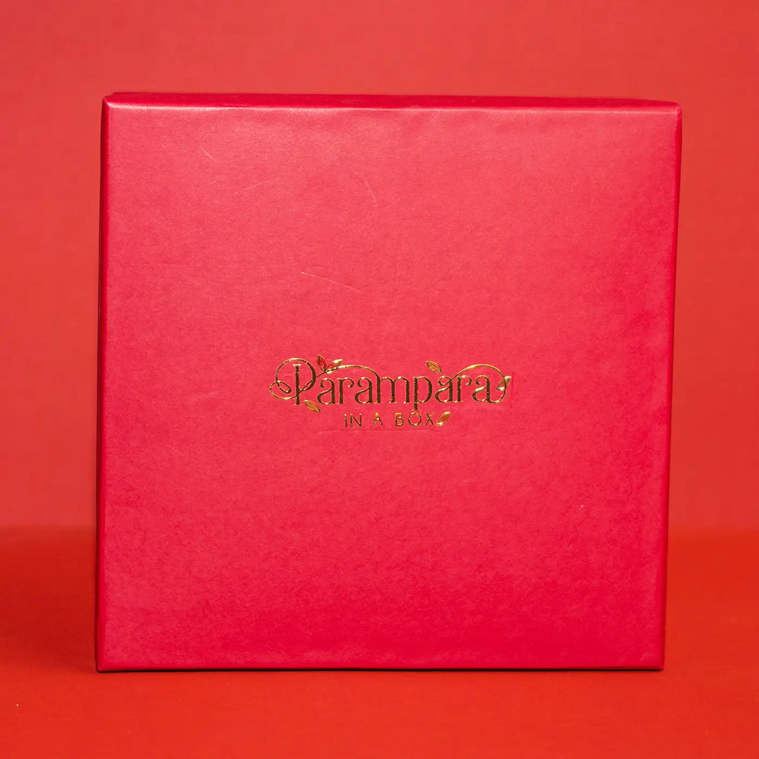 Five Senses in a Box Diwali Gift Hamper | Includes 1 Dry Fruits Jar, 1 Singing Bowl, 1 Jaap Mala, 1 Bouquet, 1 Dhoop Cones Pack