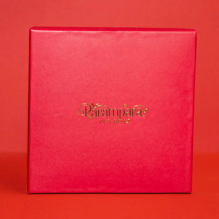 Five Senses in a Box Diwali Gift Hamper | Includes 1 Dry Fruits Jar, 1 Singing Bowl, 1 Jaap Mala, 1 Bouquet, 1 Dhoop Cones Pack