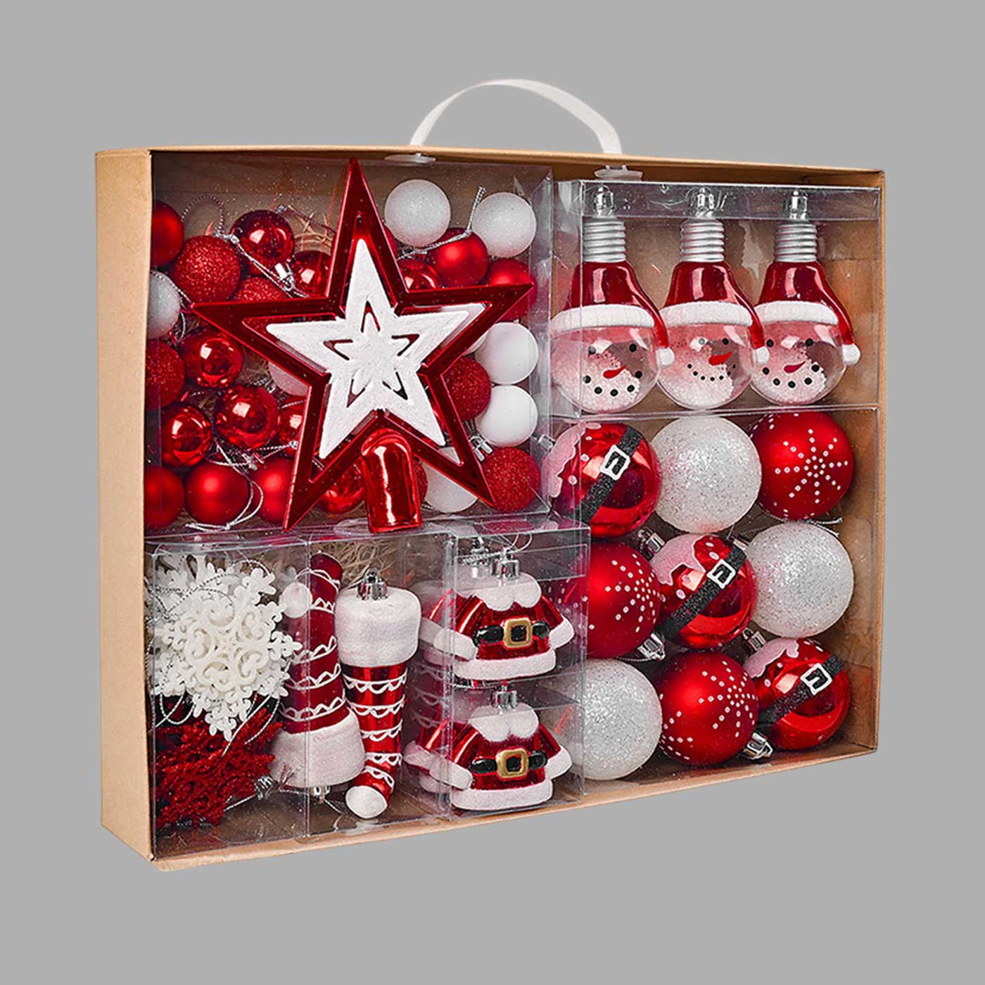 Buy Red & White Santa Claus themed Christmas Ball Ornaments For ...