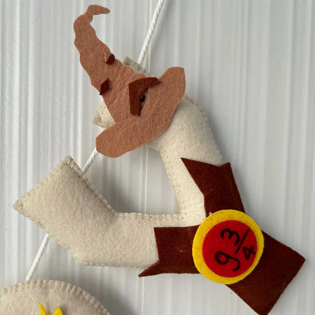 Personalized Hogwarts Hues Bunting Garland Felt Bunting Garland For Kids - Close-up Hanging Display