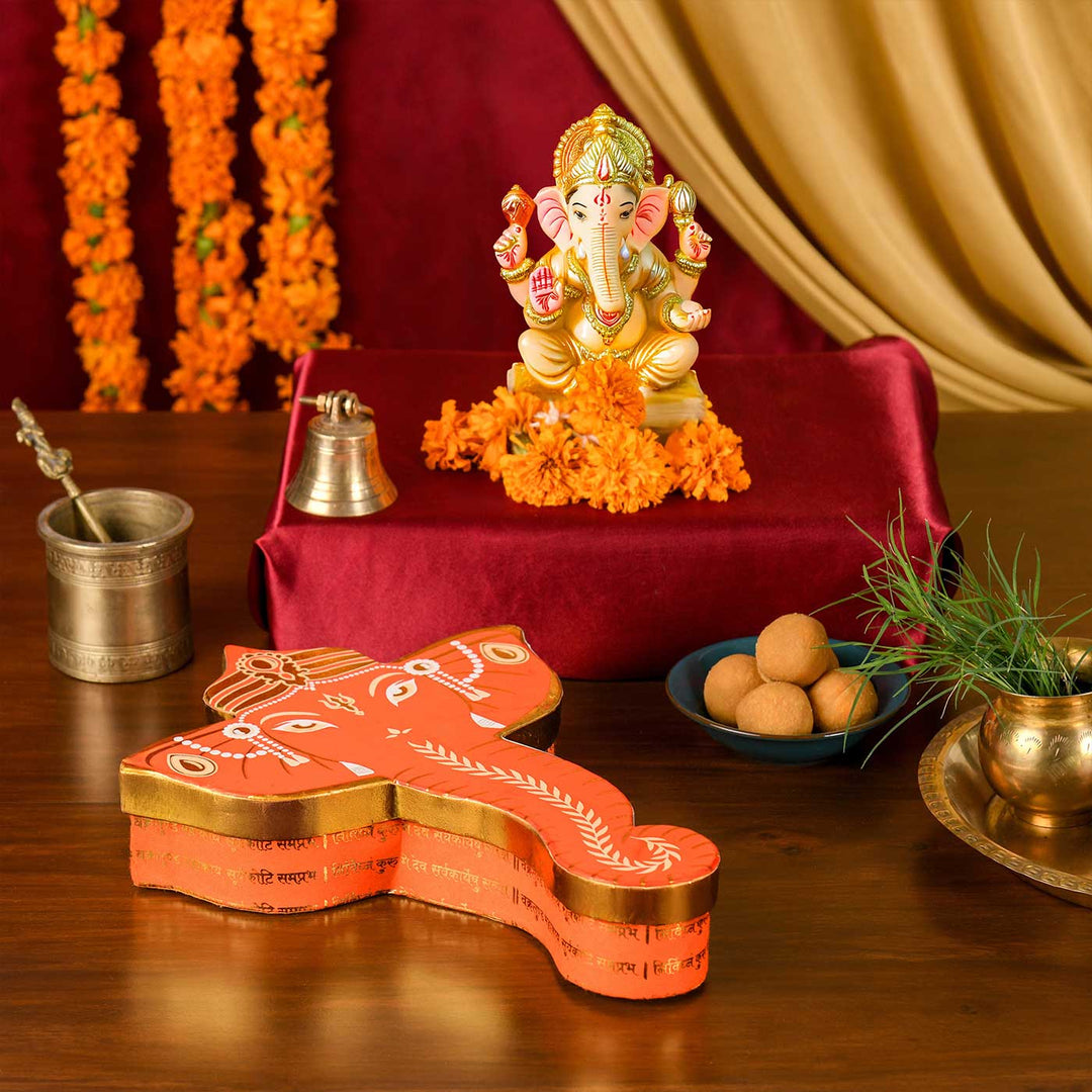 Handmade Ganesha Shaped Paper Gift Box