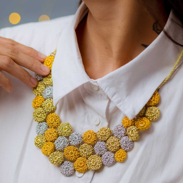 Handmade Crochet Gold Zuri Necklace