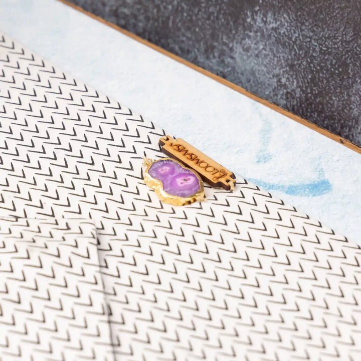 Black And White Cotton Ecofriendly iPad Envelope Sleeve With Agate | 12 x 9 inch