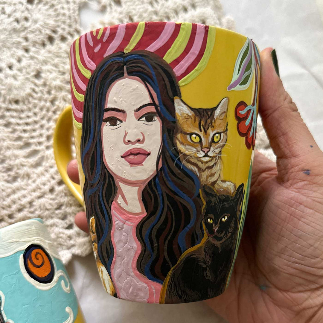 Photo Personalized Hand-Painted Pop Art Illustrated Caricature Mug | 300 ML