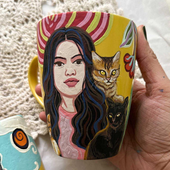 Photo Personalized Hand-Painted Pop Art Illustrated Caricature Mug | 300 ML