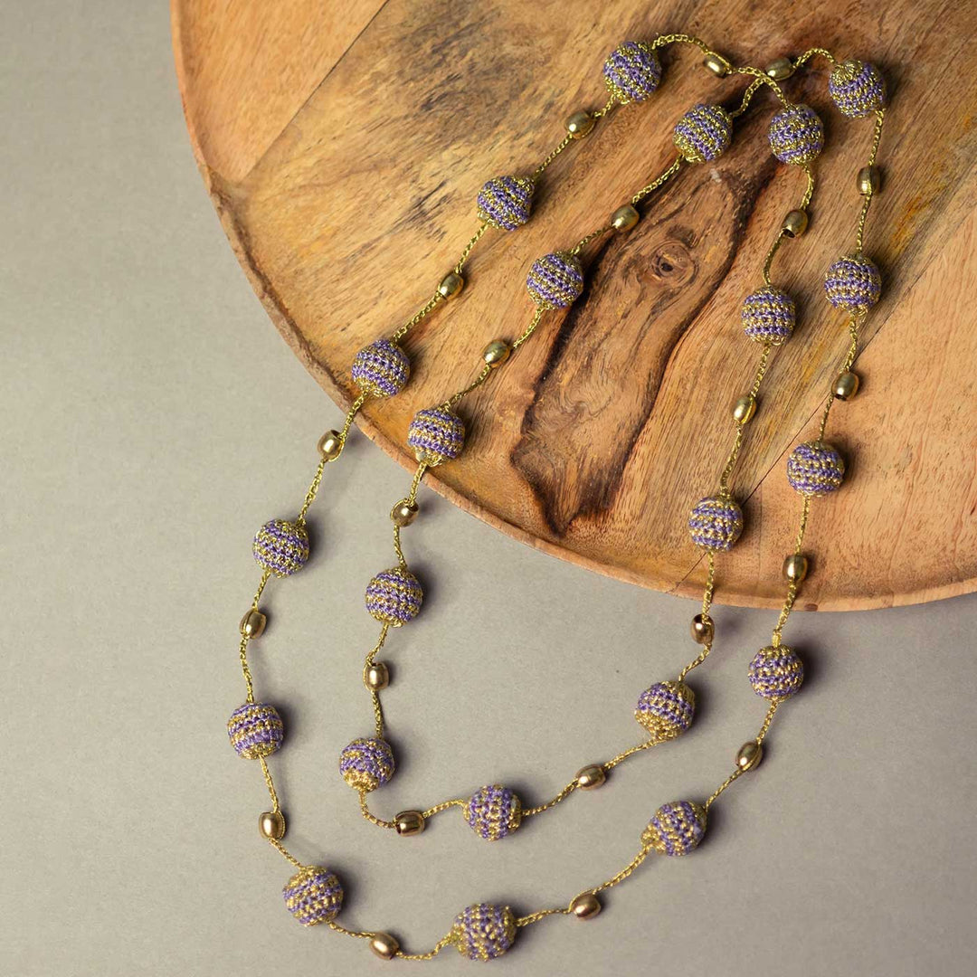 Handmade Crochet Mint Silver Beads Nakshatra Moon Necklace