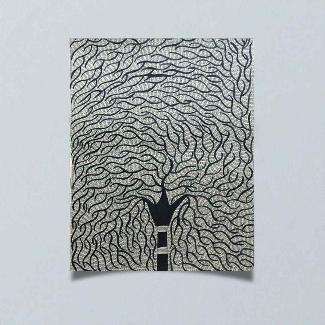 22 x 30 Inch | The Eternal Tree | Original Hand Painted Madhubani Painting | Natural Pigments On Paper