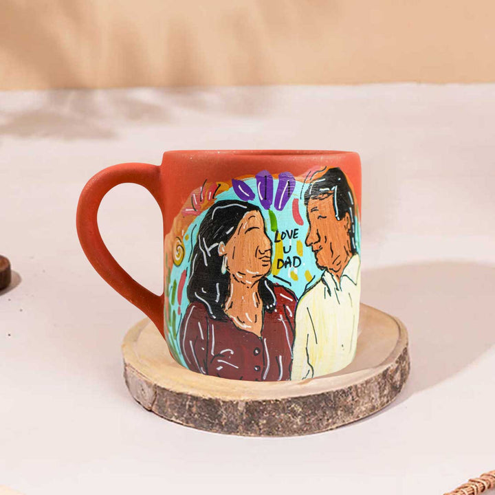 Photo Personalized Hand-Painted Spring Design Terracotta Mug