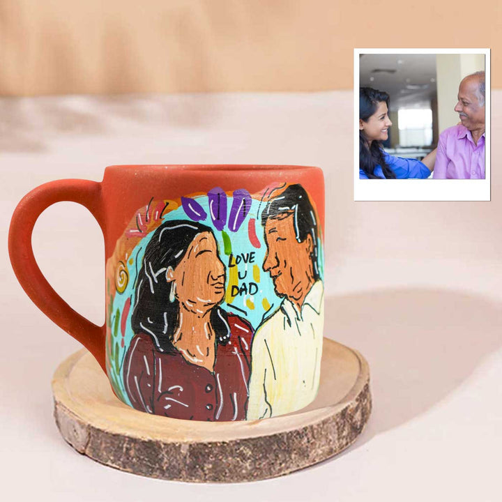 Photo Personalized Hand-Painted Spring Design Terracotta Mug