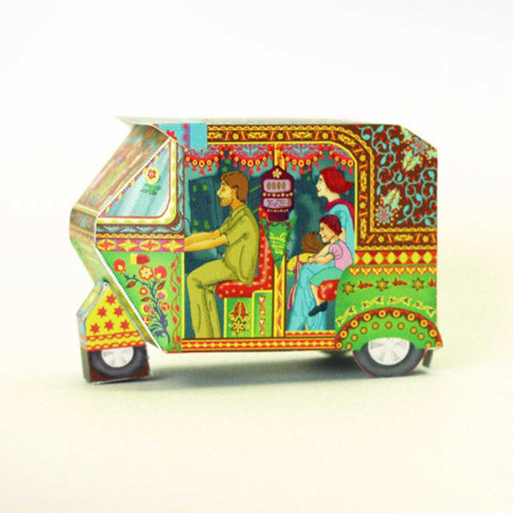 Handmade Printed Bombay Auto Rickshaw Box Paper DIY Kit