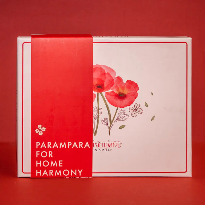 Home Harmony Diwali Gift Hamper | Includes 1 Dhoop Cones Pack, 1 Incense Burner, 1 Rose Water, 1 Havan Cups Pack, 5 Cow Dung Cakes