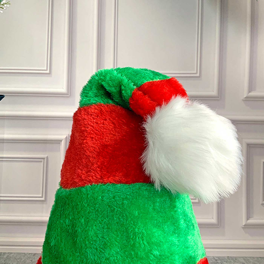 Handmade Green & Red Stripes Furry Velvet Santa Hat | Xmas Gifting Ideas