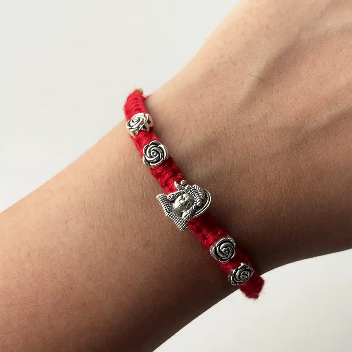 Handmade Shiv Motif Rakhi With Roli Chawal - Bracelet Worn on Wrist