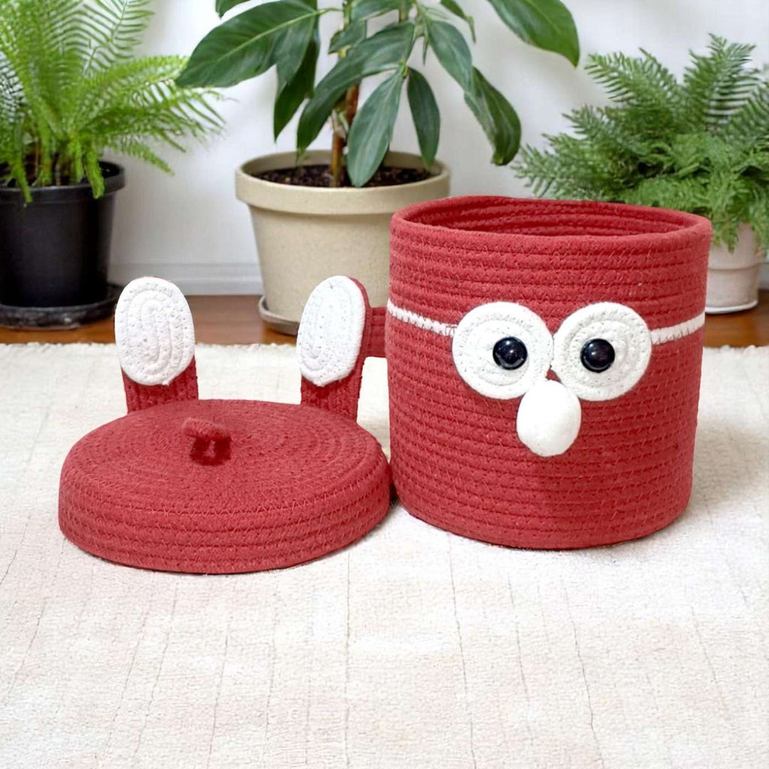 Bunny Coil Basketry Handmade Cotton Rope Basket For Kids