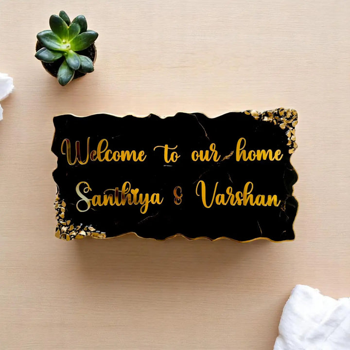 Personalized Rectangle Black Resin Name Plate