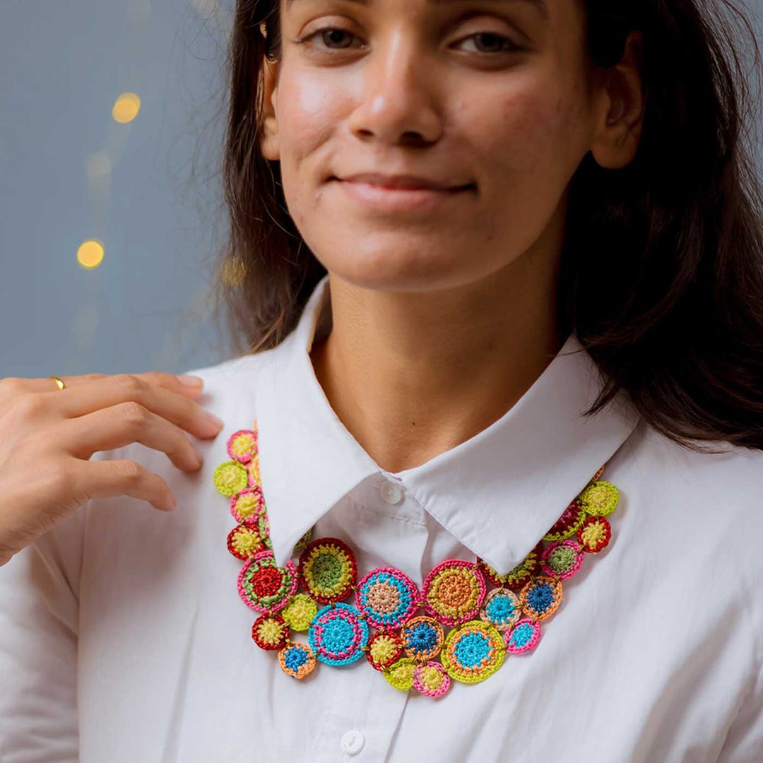Handmade Crochet Multicolor Kai Necklace