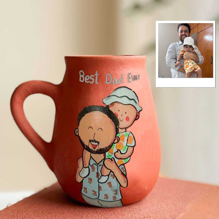 Personalised Terracotta Mugs with Photo Based Caricatures