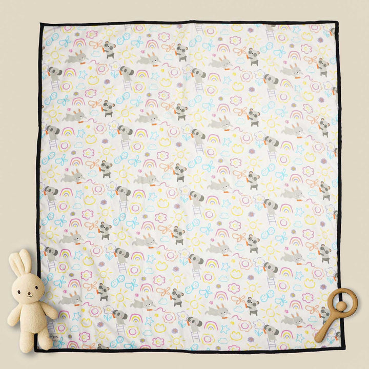 Personalized Bear Family Theme Cotton Quilt For Kids