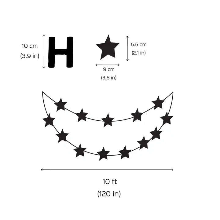 Golden Stars Theme Happy Birthday Paper Bunting