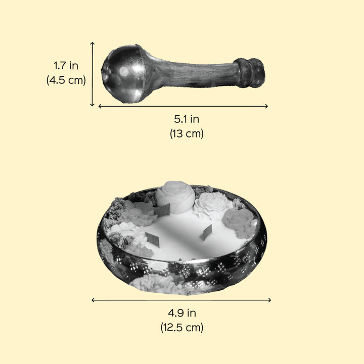 Wellness Diwali Gift Hamper | Includes 1 Ubtan Bath Mix, 1 Hair Oil Herb Mix, 1 Rose Water, 1 Kansa Foot Massager, 1 Urli Diya