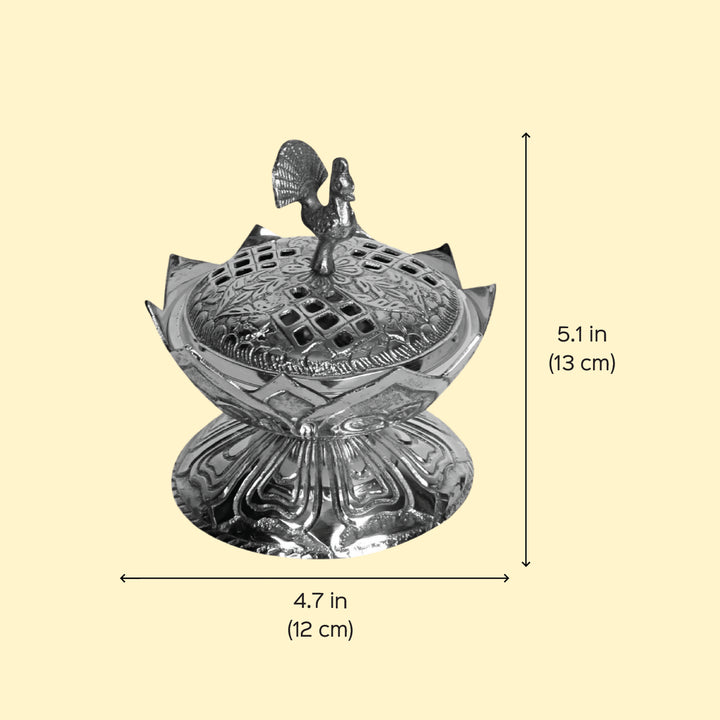 Handmade Peacock & Lotus Brass Dhoop & Loban Fumer