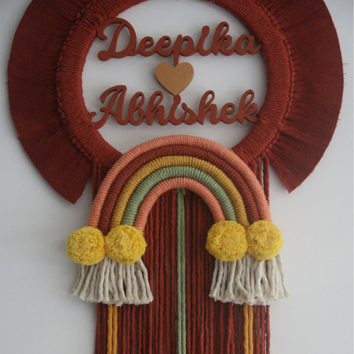 Handcrafted Personalized Macrame Wall Hanging For Couples