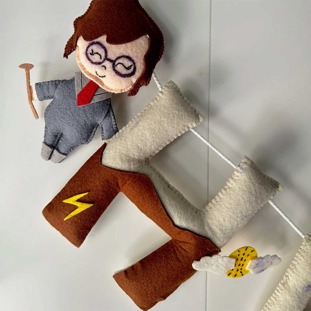 Personalized Hogwarts Hues Bunting Garland Felt Bunting Garland For Kids - Hanging Display with Character and Letters