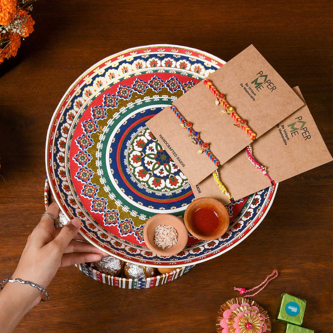 Handmade Aarti Thal Design Paper Gift Box