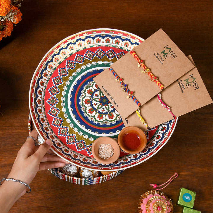 Handmade Aarti Thal Design Paper Gift Box