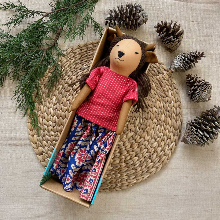 Nilah's (Cow Friend) Gauri In Classic Dress | Soft Hand-Stitched Sustainable Indian Play Doll