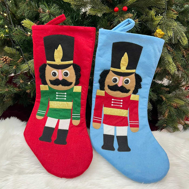 Personalized 8 Inch Mini Nutcracker Felt Stockings For Christmas Decoration