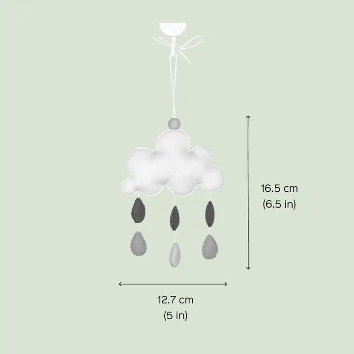 Handmade Pink Rain Cloud Felt Hanging For Kids