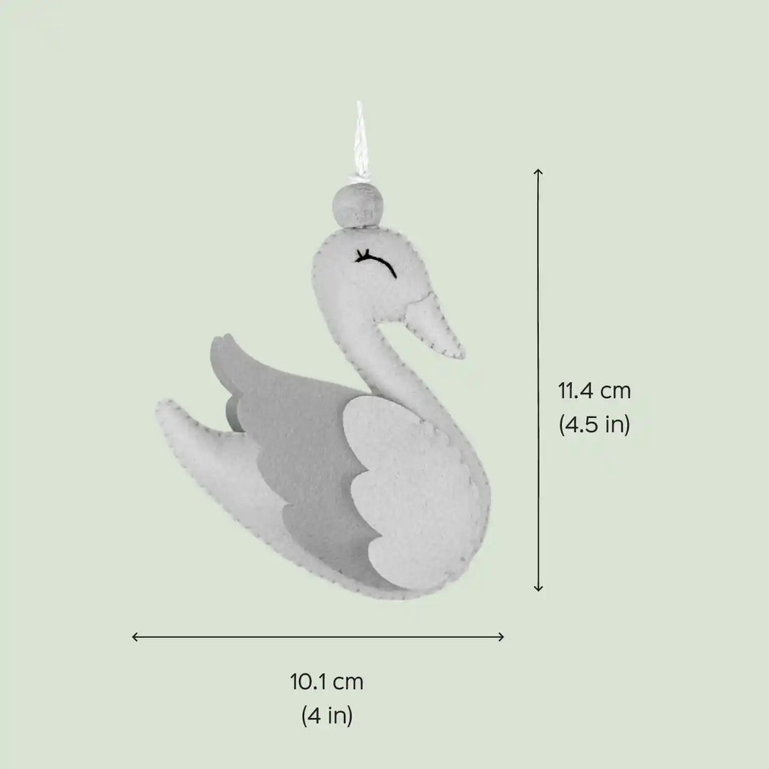 Handmade Pink Swan Felt Hangings For Kids | Set Of 2