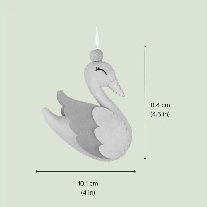 Handmade Pink Swan Felt Hangings For Kids | Set Of 2