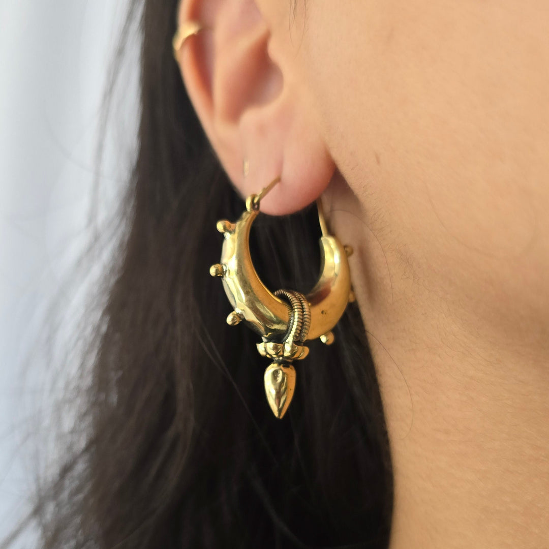 Handmade Aditi Hoops Small Brass Earrings