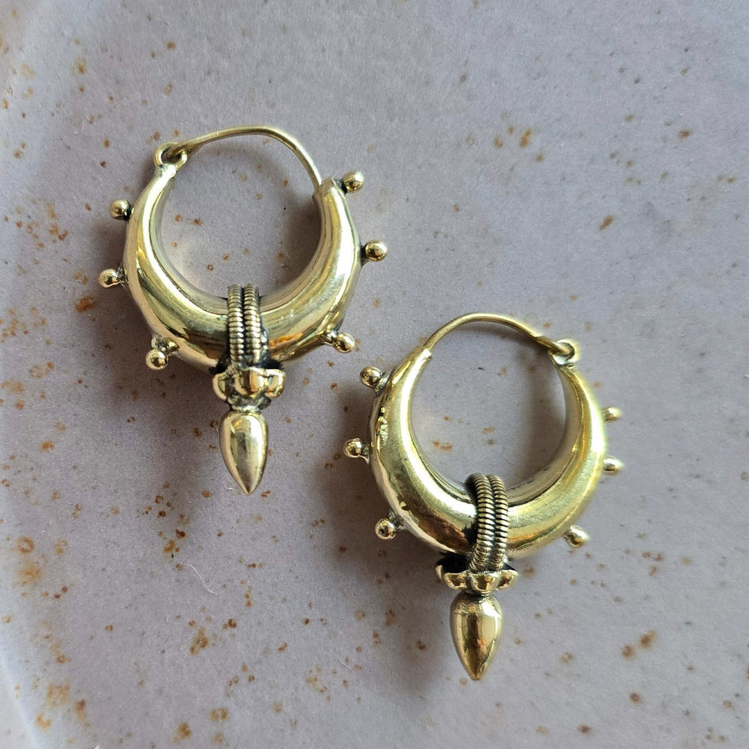 Handmade Aditi Hoops Small Brass Earrings