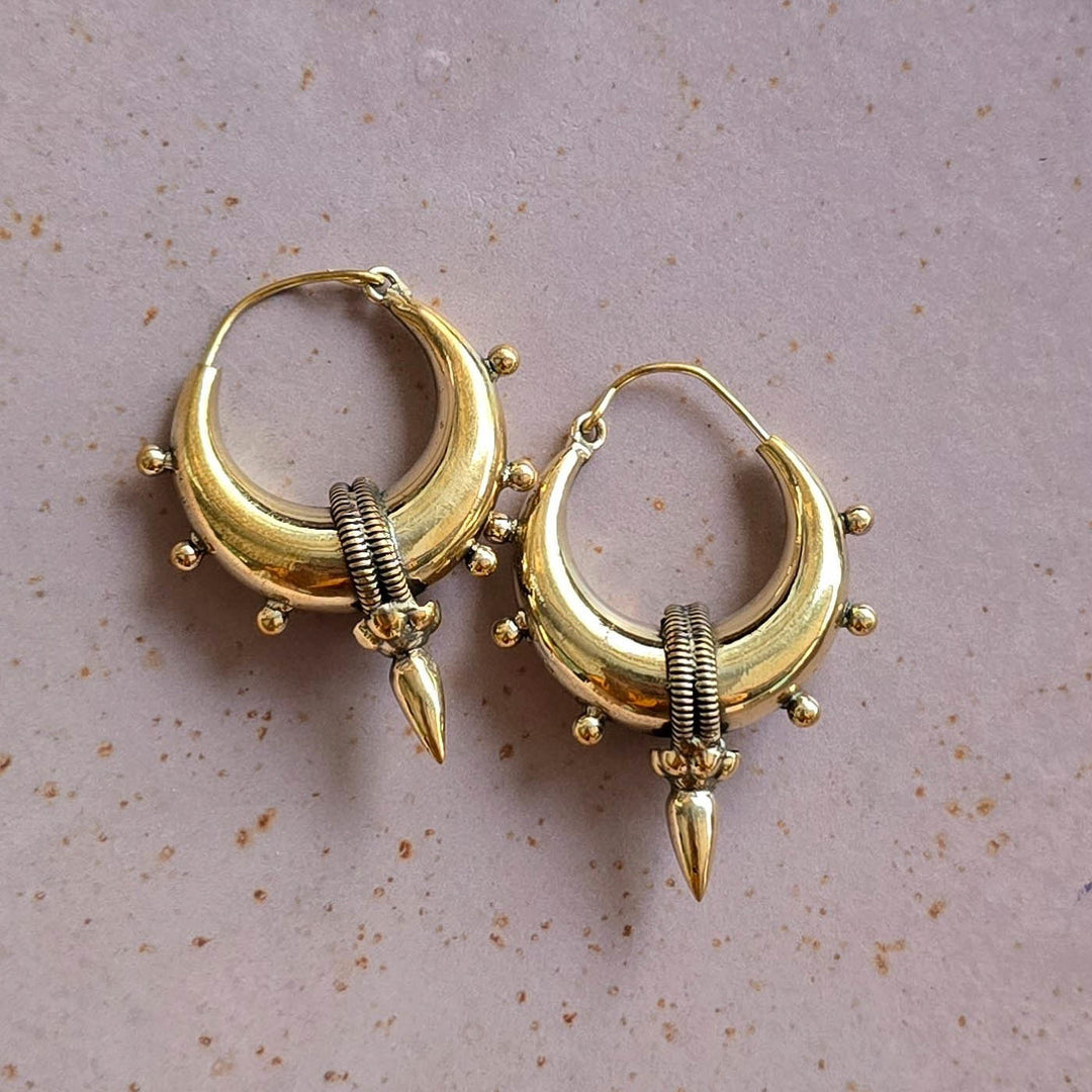 Handmade Aditi Hoops Small Brass Earrings
