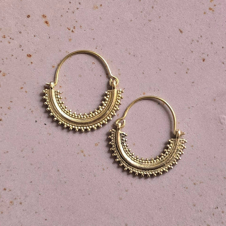 Handmade Amelie Hoops Brass Earrings