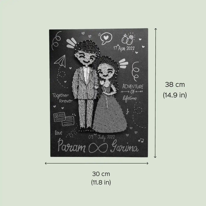 Personalized Handmade String Art Wedding Party Theme MDF Wood Name Plate